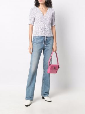 Gepunkteter bluse mit print mit v-ausschnitt Tommy Jeans