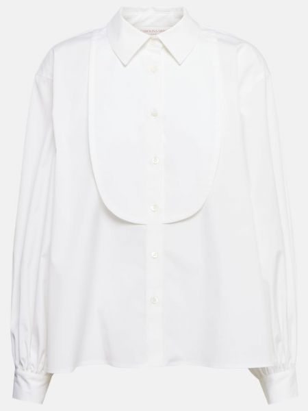 Długa koszula bawełniane z długim rękawem Carolina Herrera - biały