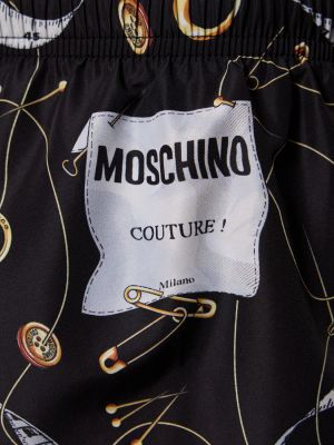 Fular din nailon cu imagine Moschino negru