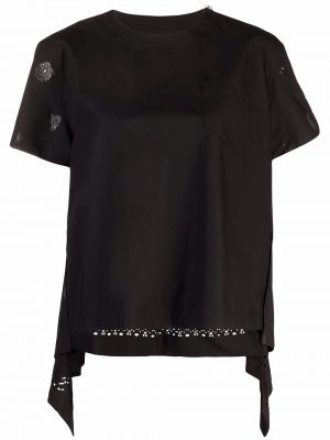 Blusa con bordado Sacai negro