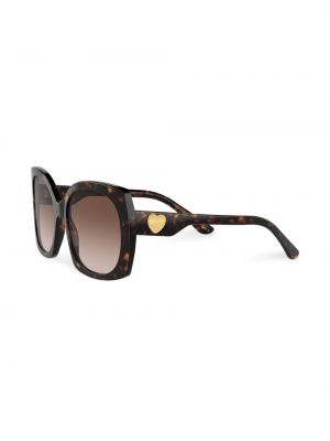 Okulary przeciwsłoneczne oversize w serca Dolce & Gabbana Eyewear brązowe