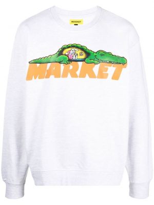 Trykt sweatshirt Market grå