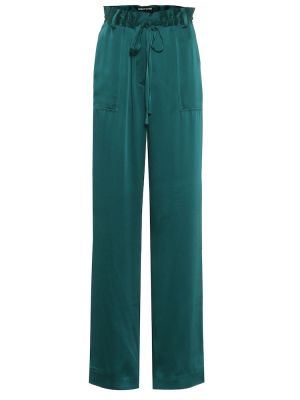 Сатиновые брюки Tom Ford, зеленые