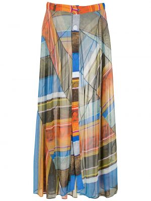 Hedvábné dlouhá sukně s potiskem Amir Slama - oranžová