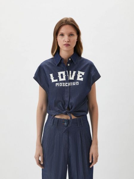 Джинсовая рубашка Love Moschino синяя
