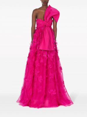 Robe de soirée avec applique Carolina Herrera rose