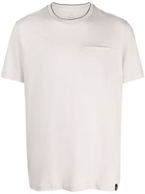 Bavlněné tričko s kulatým výstřihem Boggi Milano šedé