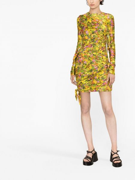 Květinové mini šaty s potiskem Philosophy Di Lorenzo Serafini žluté