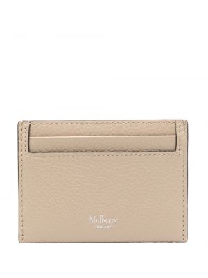 Δερμάτινος πορτοφόλι με σχέδιο Mulberry μπεζ