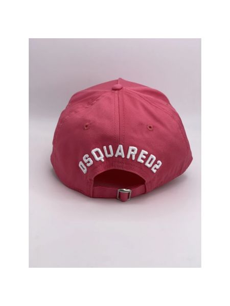 Haftowana czapka z daszkiem Dsquared2 różowa