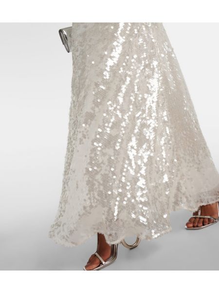 Прозрачна макси рокля Emilia Wickstead бяло