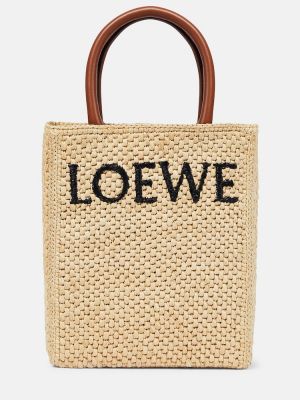 Kožená nákupná taška Loewe béžová