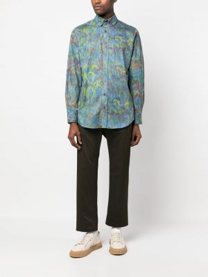 Kalhoty s výšivkou se srdcovým vzorem Vivienne Westwood zelené