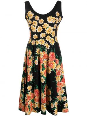 Миди рокля на цветя с принт A.n.g.e.l.o. Vintage Cult черно