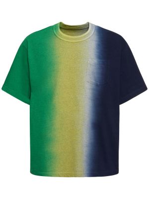 Памучна тениска от джърси с tie-dye ефект Sacai черно