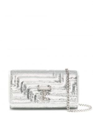 Pisemska torbica s cekini Jimmy Choo srebrna