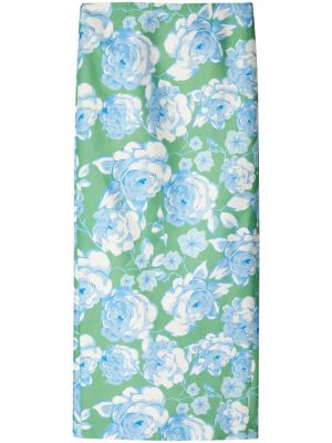 Kvetinová dlhá sukňa s potlačou Shushu/tong
