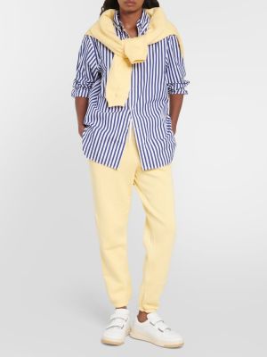 Pantaloni tuta felpati di cotone Polo Ralph Lauren giallo