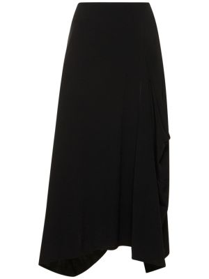 Falda midi de crepé Yohji Yamamoto negro