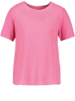 Jednofarebné viskózové priliehavé tričko Gerry Weber - ružová