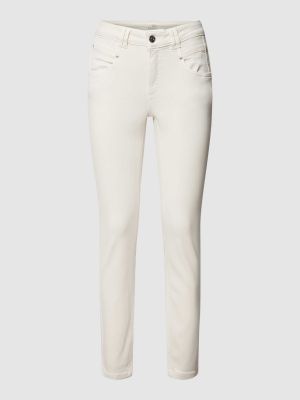 Białe jeansy skinny slim fit z kieszeniami Oui