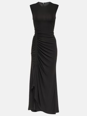 Midi haljina s draperijom Givenchy crna