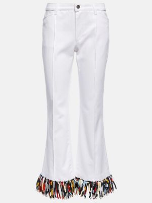 Rovné kalhoty s vysokým pasem Pucci bílé