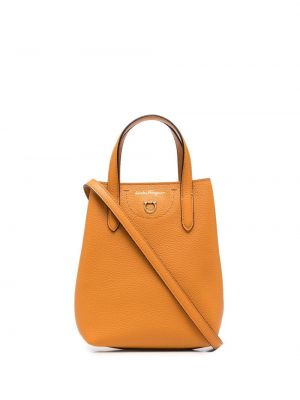 Lær mini bag Salvatore Ferragamo oransje