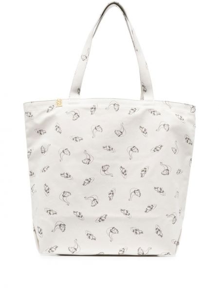 Trykt shoppingbag Visvim hvit