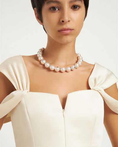 Krištáľový náhrdelník s perlami Jimmy Choo