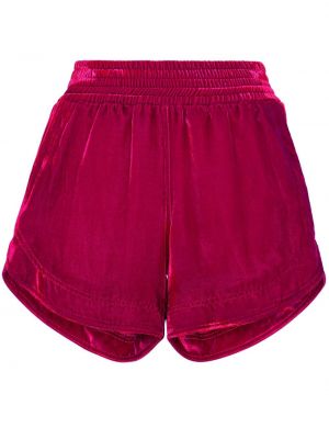 Žametne kratke hlače iz rebrastega žameta Philipp Plein roza