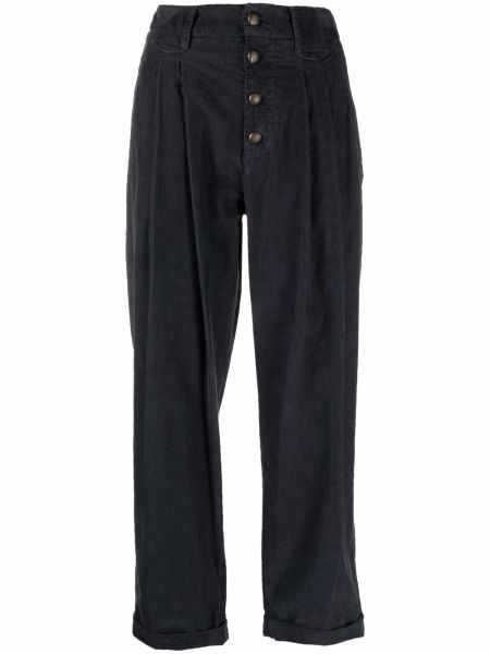 Pantalones de cintura alta de pana Dondup gris