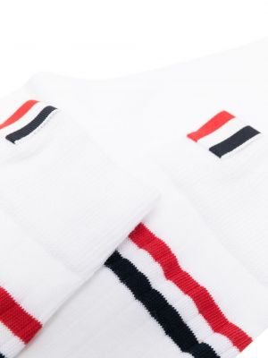 Pruhované bavlněné ponožky Thom Browne bílé