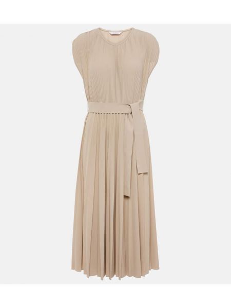 Veckade bältesklänning Max Mara beige