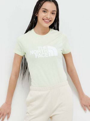 Bavlněné tričko The North Face zelené