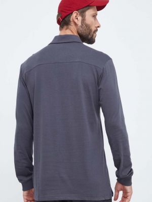 Bavlněné tričko s dlouhým rukávem s potiskem s dlouhými rukávy Reebok Classic šedé
