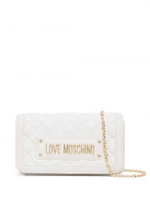 Quiltad väska i läder Love Moschino vit