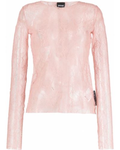 Blonder ren floral lang topp Just Cavalli rosa