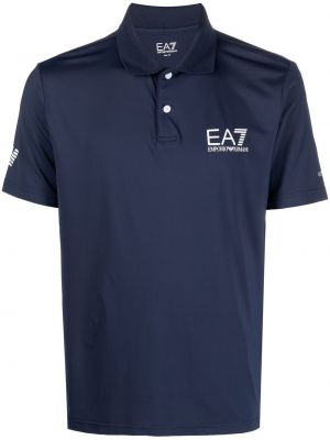 Raštuotas polo marškinėliai Ea7 Emporio Armani mėlyna
