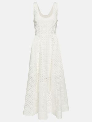 Pamučna midi haljina Zimmermann bijela