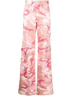 Камуфлажни дънки с принт Alessandra Rich розово