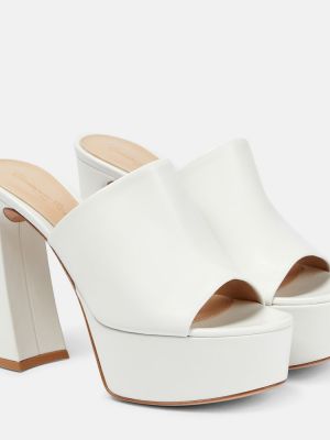 Platform talpú bőr mules Gianvito Rossi fehér