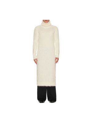 Dzianinowa sukienka Saint Laurent biała