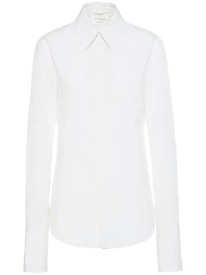 Памучна прилепнала риза Sportmax бяло