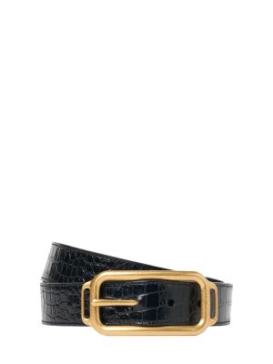 Cintura di pelle con stampa Tom Ford oro
