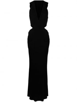 Sukienka koktajlowa z dekoltem w serek drapowana Tom Ford czarna