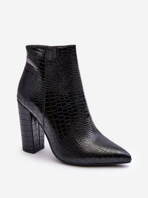 Pantofi cu model piele de șarpe Kesi negru