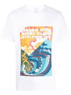 T-shirt aus baumwoll mit print Puma weiß