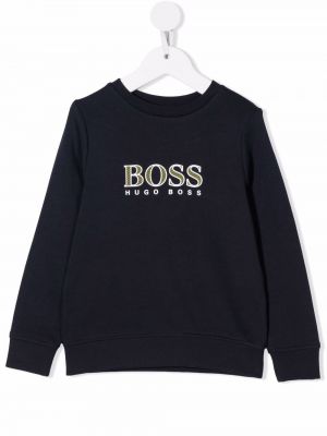 Trykt bomull hettegenser for jenter Boss Kidswear blå