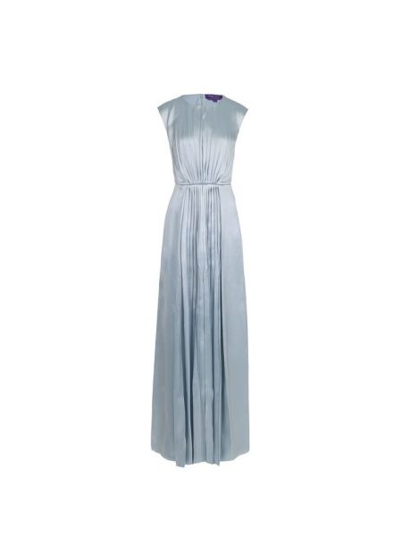 Длинное платье с круглым вырезом с драпировкой Ralph Lauren голубое